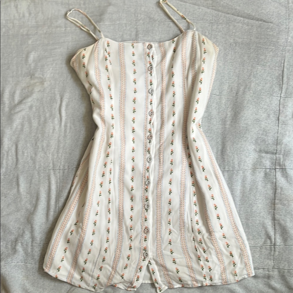 Floral Button-Down Strappy Dress